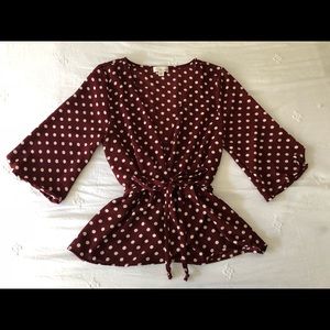 Red Polka-doted blouse